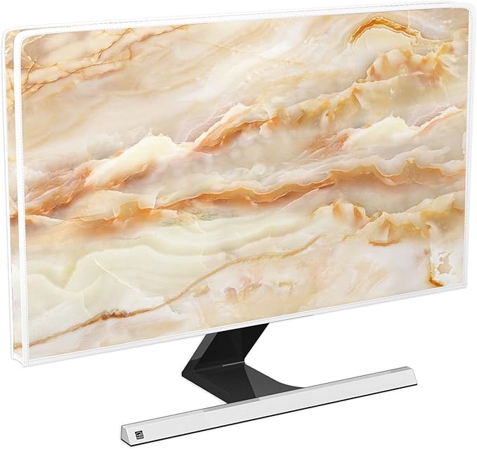 Baocicco Abstract Waterproof TV Screen Cover with Marble Design Aesthetic Television Covers for Xmas Decoration Anti-Static Dustproof Protective Cover for LED LCD OLED TVs 80 Inch