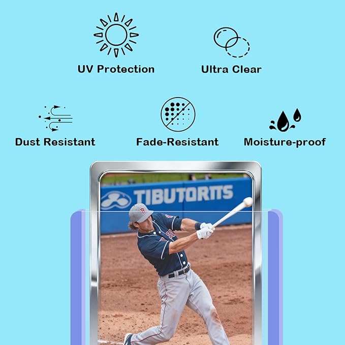 200ct 55pt 3" x 4" Hard Plastic Card Protector - 100ct Hard Card Sleeves and 100ct Soft Card Sleeves for Trading Cards, Clear Open-Top Card Holder, Fits Standard Trading, Baseball, Sport, Game Cards