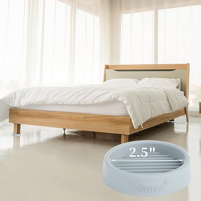 Yelanon 8pcs 2.5" Non Slip Furniture Pads for Hardwood Floors - Anti-Skid Grippers Rubber Feet Floor Protectors Stoppers to Prevent Sliding (Grey)
