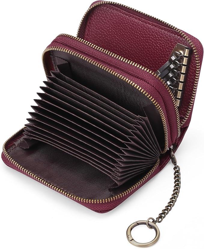 GOIACII Small Genuine Leather Wallet for Women, RFID Blocking Card Holder Wallet