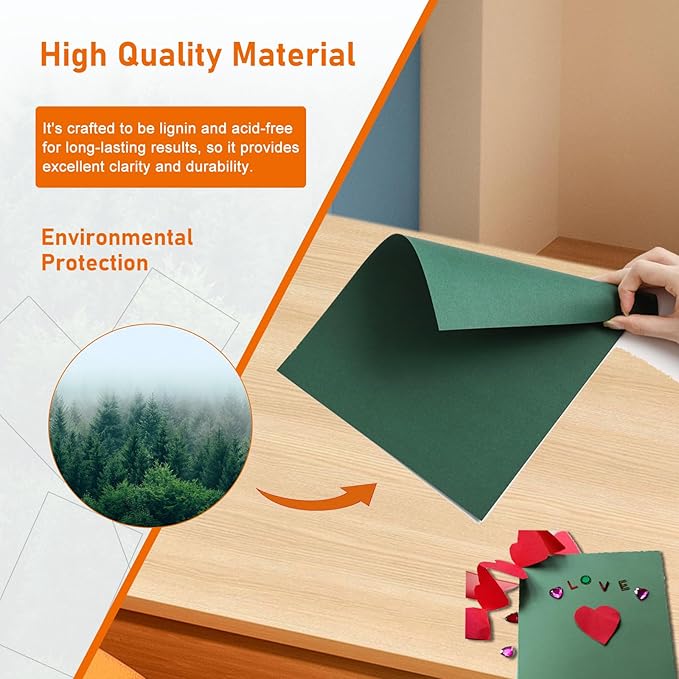 Guakicae 40 Sheets Dark Green Cardstock 8.5 x 11 Craft Paper, 75lb Premium Christmas Green Card Stock for DIY Making Cards, Office Printing, Party, Greeting Cards