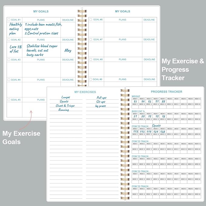Simplified Fitness Journal for Women & Men,A5 Workout Journal/Planner Daily Exercise Log Book to Weight Loss, Gym, Muscle Gain, Bodybuilding Progress, 5.8"x8.3", Black