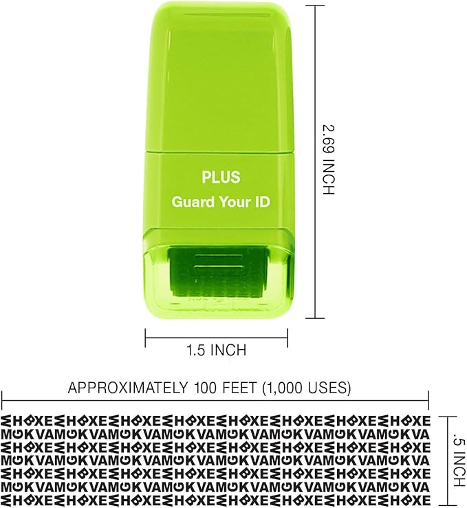 Guard Your ID Identity Protection Stamp Roller, Deluxe Multi-Color 4-Pack