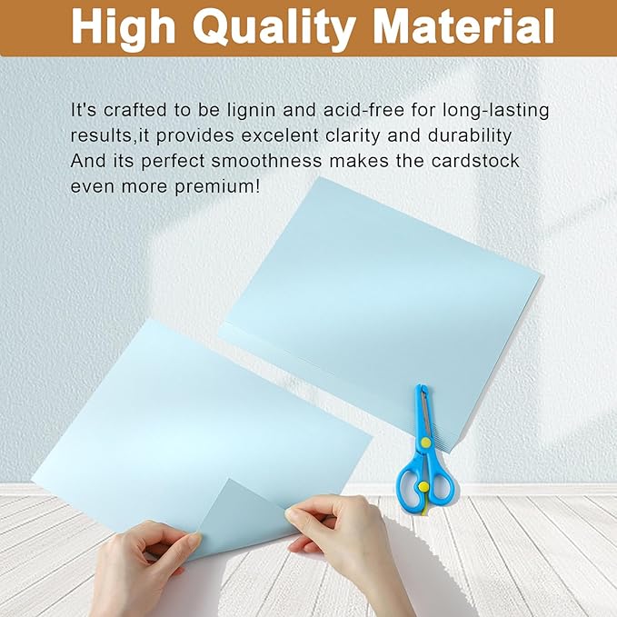 Silunkia 28 Sheets Blue Shimmer Cardstock 8.5 x 11 Premium Paper, 250gsm/92lb Heavyweight Craft Paper Card Stock for Making Cards, Greeting Cards, Office Printing, Scrapbooking, Invitations