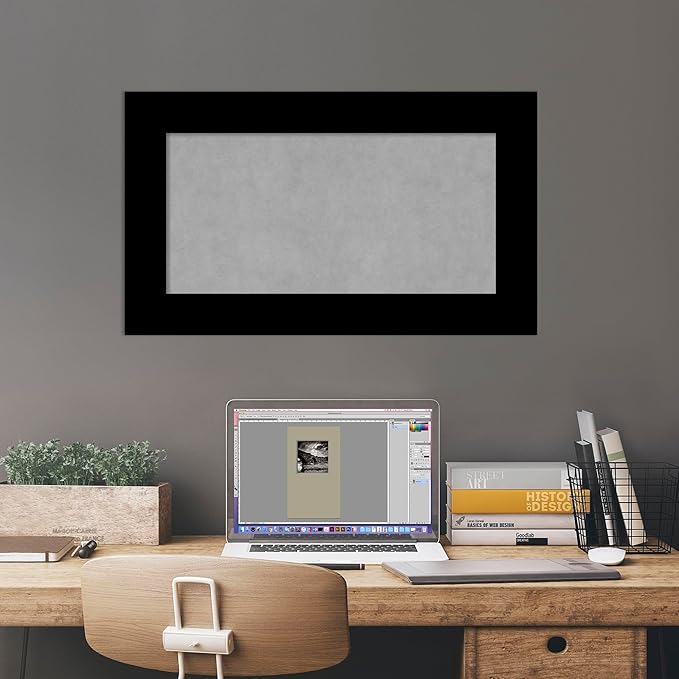 Amanti Art Black Framed Magnetic Board 17x29 Small Vision Board for use with Magnets, 100% Metal Sheet to Display Items as Office Decor or for Home Organization in mudroom, Kitchen or Kids Room