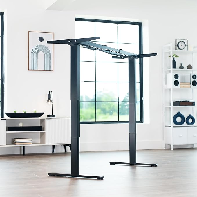 VIVO Electric Dual Motor Stand Up Desk Frame for 40 to 85 inch Table Tops, Frame Only, 3 Stage Height Adjustable DIY Workstation with Memory Controller, Black, DESK-V103E