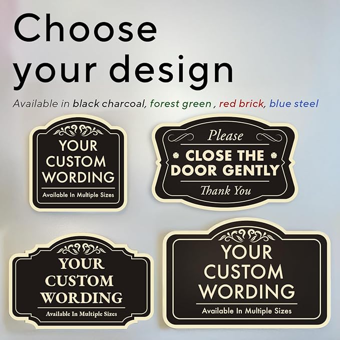 Custom Decorative Outdoor Metal Sign - Personalized Aluminum, Custom Driveway Sign, Waterproof, Black Charcoal 42x28 In