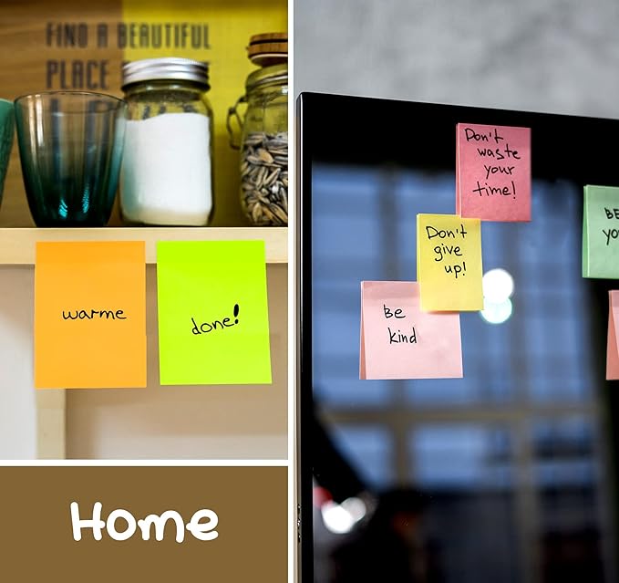 Agoer 1200 Sheets Mini Sticky Notes - 2 x 1.5 Small Sticky Pads, Clean Removal, Bright Colors Self-Stick Pads - Colorful Notes for Office, Home, School (12 Colors)