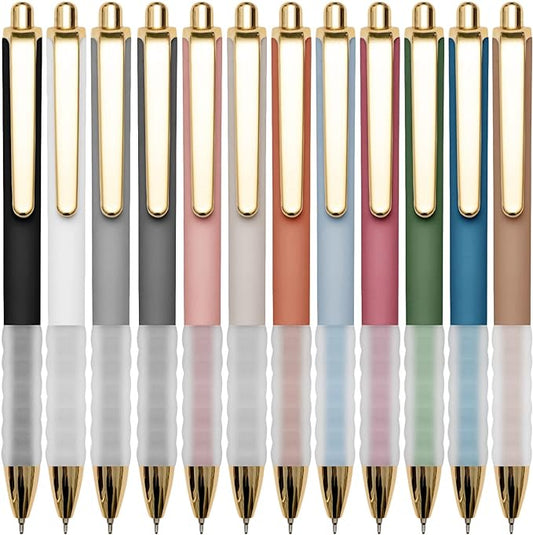 Linbsunne Ballpoint Pens Black Medium Point 1mm Pen with Super Soft Grip Ball Point Pen for Men Women Retractable Pens
