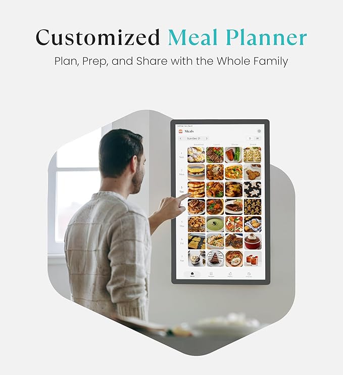 Cozyla Mate Digital Calendar+ 2: 24 Inch Wall Touch Screen Chore Chart Customizable Dashboard Smart Electronic Calendar for Family Schedules Meal Planner Supports All Google Play Apps Wall Mount Black