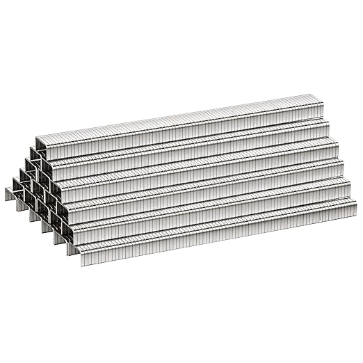 meite T-50 Staple Gun Staples Marine, 1/4 Inch 304 Stainless Steel T-50 Staples, Heavy Duty 20 Gauge 3/8 Inch Crown Upholstery Staple for Marine Applications (10 Packs)