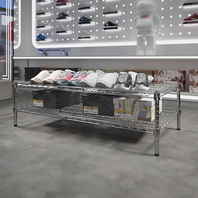 Regal Altair 24" Deep x 48" Wide x 14" Height Wire Shelving Kit | 2-Tier | NSF Commercial Storage Rack Unit