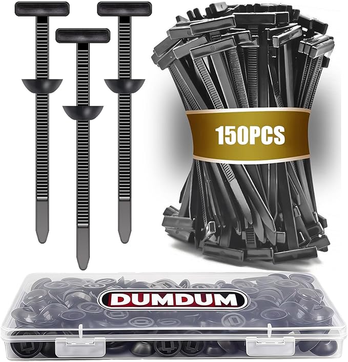 200 Pcs Nylon Universal Cable Tie Buckle with PP Storage Box - Multifunctional Zip Ties with Pin & Button, UV Resistant Fasteners for Car Repair, Bumper & Fender Clips (150PCS)