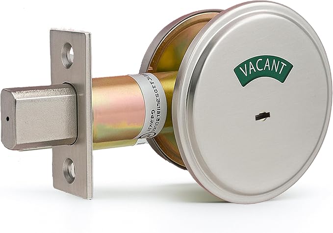 in-Use Vacant Commercial Bathroom Door Lock with Occupied Vacant Door Sign. Privacy Deadbolt with Occupancy Indicator. Privacy Indicator Bolt for Restroom, Meeting Room, Fitting Room- 1pc.