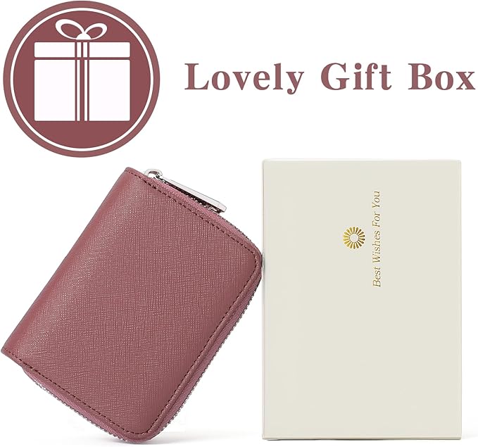 GOIACII Small Genuine Leather Wallet for Women, RFID Blocking Credit Card Holder Wallet