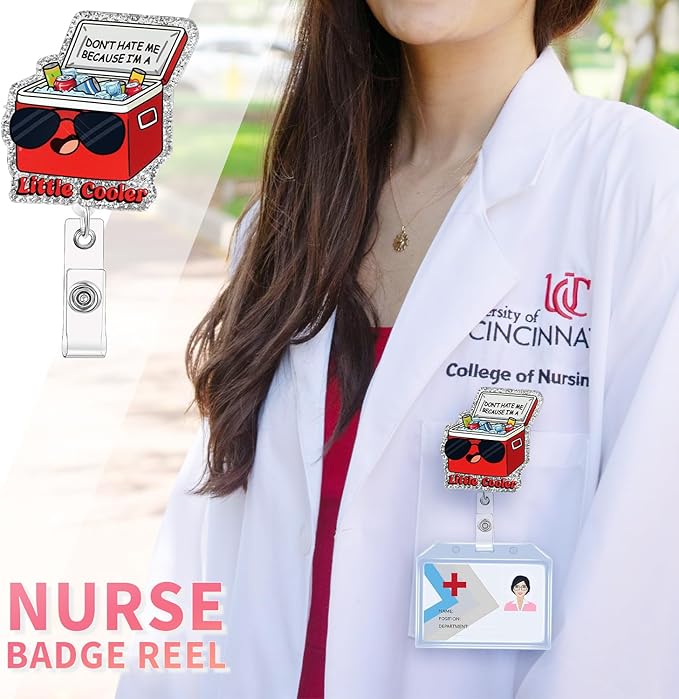 Aoryalps Retractable Badge Reel Holder Retractable with ID Clip for Nurse Nursing Name Tag Card Nursing Student Teacher Doctor Medical Assistant Work Office Clip-Gifts for Nurse