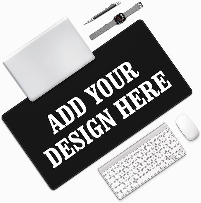 OHORTEB Custom Mouse Pad with Photo, Personalized Image Text Laptop Desk Mat, Customized Non-Slip Waterproof Desk Writing Pad for Office Home (Custom, 16in x 29.5in)