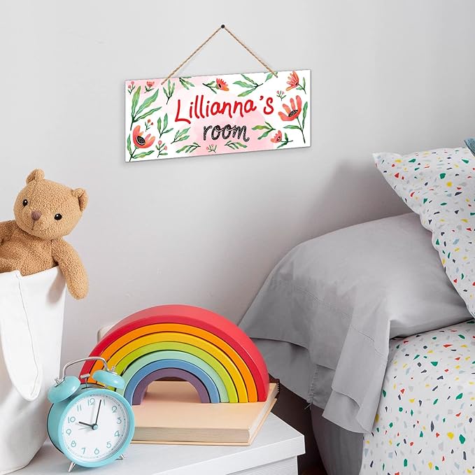 Custom Boy/Girl Name Sign Personalized Children Room Decor Sign For Kids Bedroom, Christmas Gift And Wall Sign 5x13 Inches, ACM, Made in USA