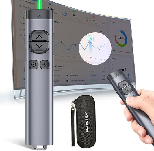 Norwii N97s TV Screen Presentation Clicker for powerpoint presentations, powerpoint clicker, Presentation Remote, Bluetooth Wireless Presenter, Digital Pointer for TV Screen Under Win/Mac