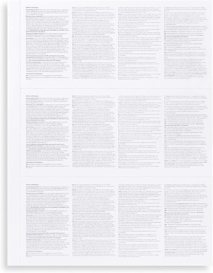 2025 W2 Blank 3-Up Laser Tax Form, With Back Instructions (For 100 Employees) Works with Laser or Inkjet Printers | Great for QuickBooks and Accounting Software