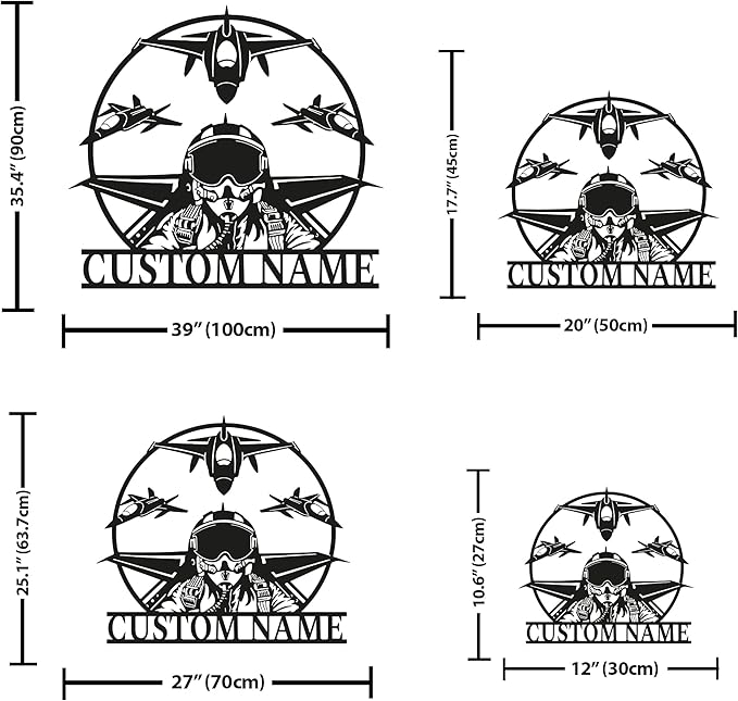 Personalized Metal Airplane Wall Art, Airplane Name Sign, Customized Pilot Name Sign, Airplane Hangar Sign Decor, Aviation Home Office Decor, Large Outdoor Decor, Pilot Gifts, Aircraft Lovers Gift