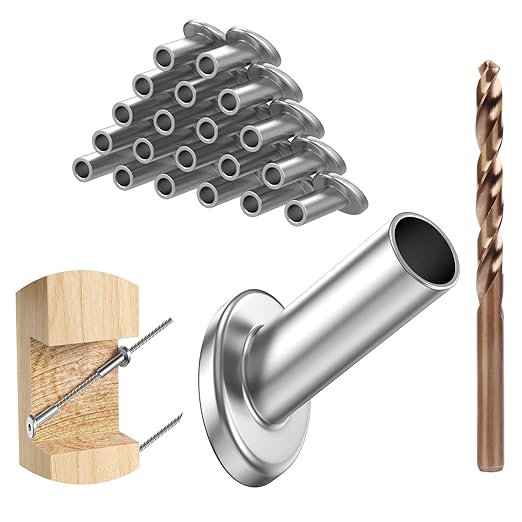 BLIKA 20 Pack 25 30 35 Degree 3/16" Angle Beveled Protector Sleeves, Angled Post Protector for 1/8" 5/32" 3/16" Cable Railing, T316 Stainless Steel, 30 Degree Angle Beveled Protector Sleeves