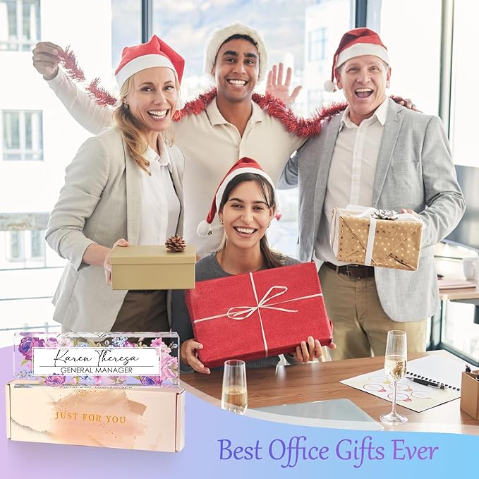 Custom Office Name Plate for Desk, Personalized Gifts for Women, Appreciation Gifts for Employee Coworkers Boss Teacher, Office Accessories (Hundred Flowers)