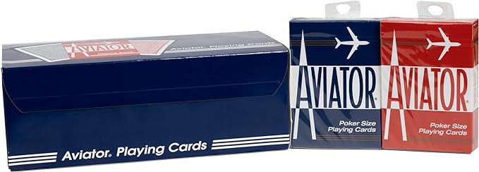 Aviator Playing Cards, 12 Pack, Standard Index Card Decks, Red