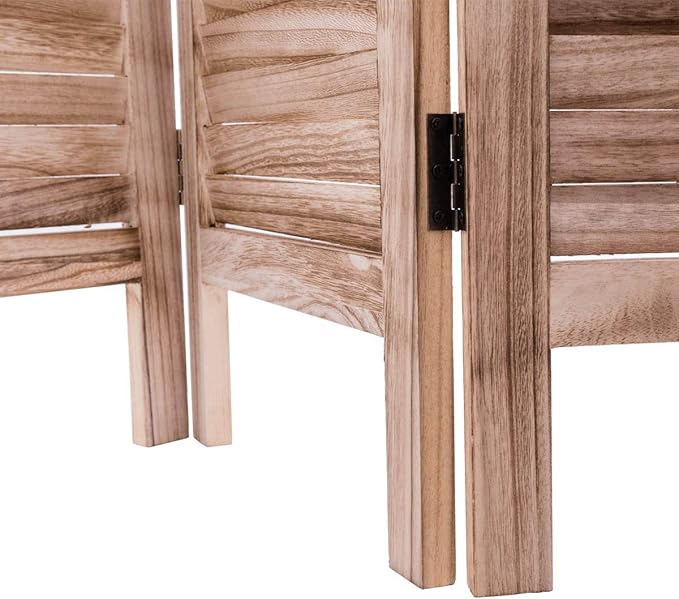 Giantex 6 Panel Wood Room Divider, 5.6 Ft Tall Folding Freestanding Partition Privicy Room Dividers Screen for Home, Office, Restaurant, Bedroom (Brown)