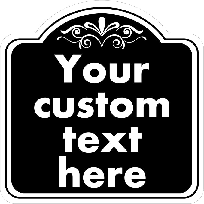 Custom Sign, Custom Indoor/Outdoor Decorative Sign，Aluminum Weatherproof Metal Sign Multiple Sizes, Customize for Office, Business, Workplace, office, Home, Delivery Signs, 8*8 Inch, Black