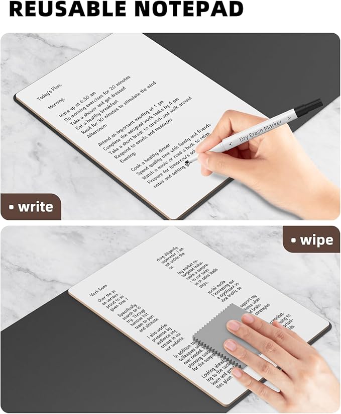 Mehaving Small Dry Erase Board with Stand for Desk, Portable Reusable Desktop Notepad, 9.5 * 6.6in Memo White Board,Office Home Supplies Desk Accessories MH770 (Orange)