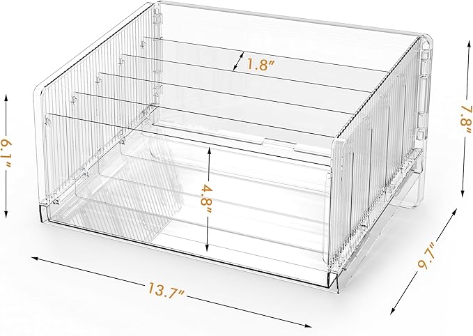 Cuukie File Sorter Organizer, 5 Sections Acrylic Letter Tray for Desk, Mail Organizer Letter Holder for Envelopes, Mail, Electronics 1Pack