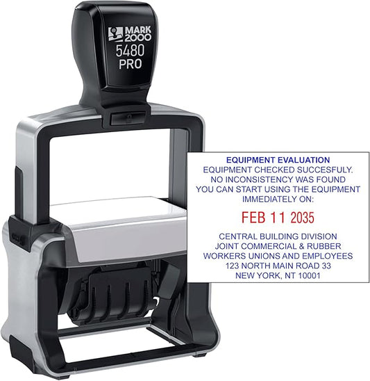 Mark 2000 5480 Professional Self Inking Date Stamp with Custom Text - Up to 10 Lines of Text