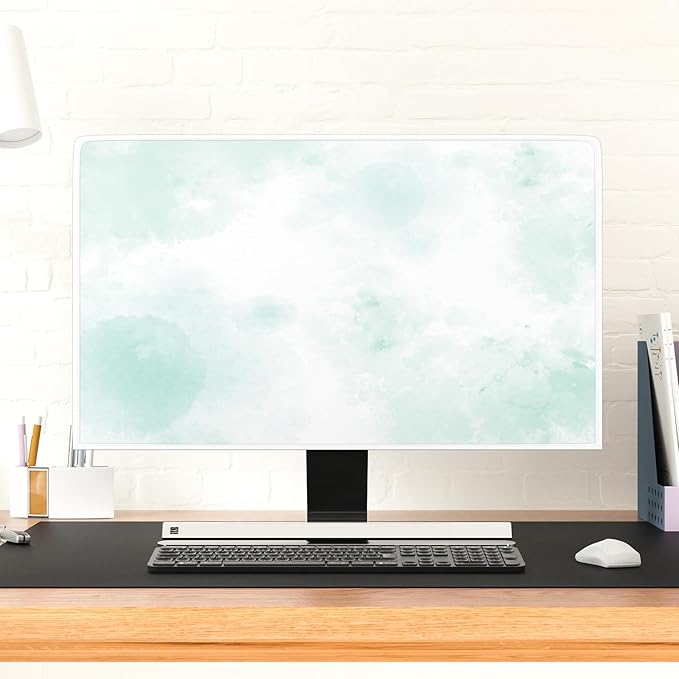 Baocicco Abstract Watercolor Waterproof TV Display Screen Cover 75 Inch Cyan Marble Dip Dyeing Dust Proof TV Covers for Television Screen Anti-Static Dustproof Protective，Mint Green