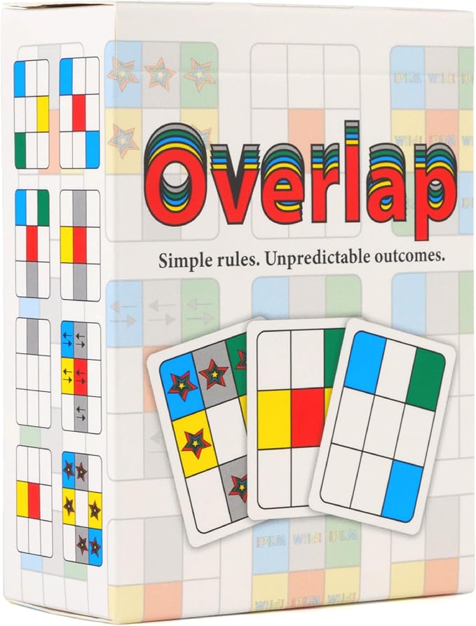 Overlap - Award-Winning Deceptively Simple Strategy Card Game for Adults and Families - 2 Player Game or Up to 8 Players - Easy to Learn Mensa Recommended Brain Game