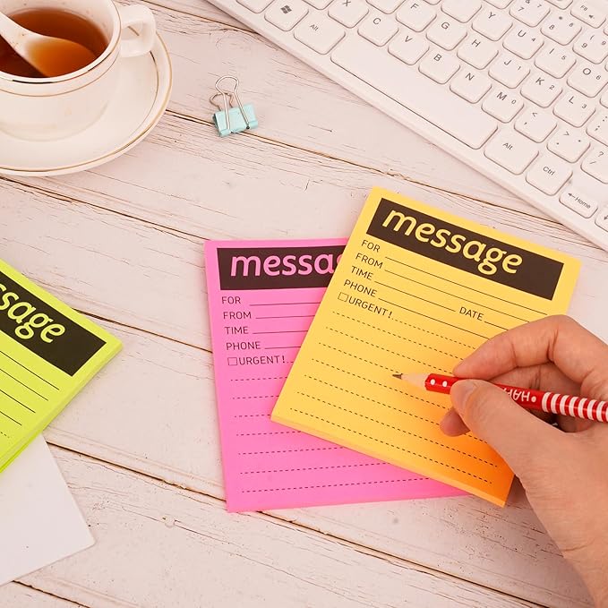 9 Pieces Phone Message Pads for Office, Big Sticky Notes for Wall, Assorted Colors Funny Office Sticky Notes, Urgent While You were Out Message Pad, Work Call, Teacher Supplies (with Black Frame)
