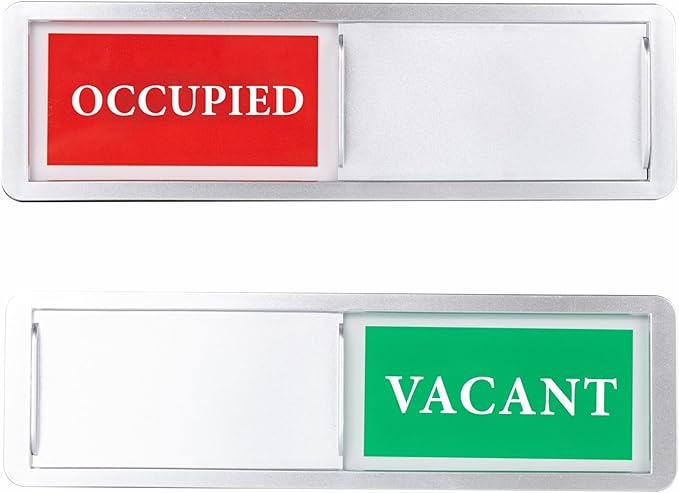 Vacant Occupied Door Sign Sliding Indicator, Privacy Sign for Office, Restroom, Conference Room, Home, Hotel, Hospital – Red Green Reversible Room Status Door Slider