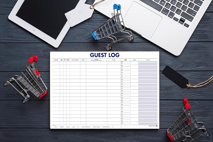 Guest Log Book for Automotive Dealerships – Customer Sign-in Tracking Log – 17" × 11" Visitor Registration Book – 100-Sheet Pad for Auto Service Centers, Repair Shops, Lead Management - 3 Pad