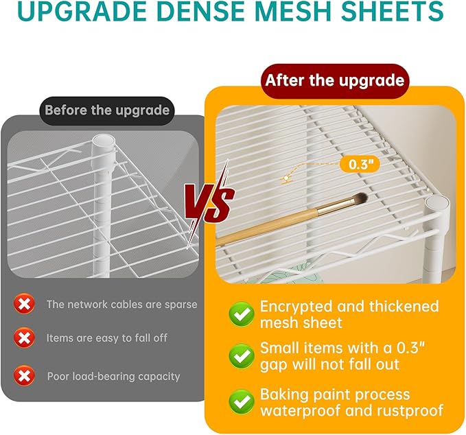 SINGAYE Shelf Closet Wire Shelving：Adjustable Metal Unit for Laundry Room Organization Bathroom Kitchen Home Storage Small Pantry Rack Shelves