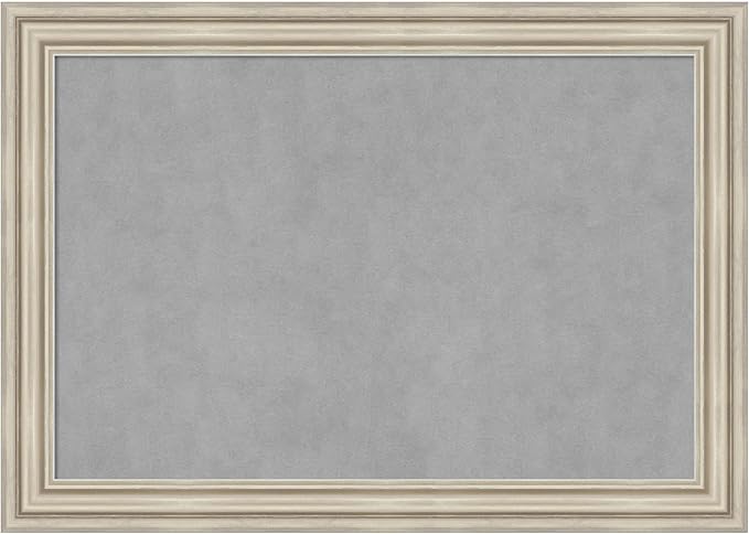 Amanti Art Silver Framed Magnetic Board 30x42 Large Vision Board for use with Magnets, 100% Metal Sheet to Display Items as Office Decor or for Home Organization in mudroom, Kitchen or Kids Room