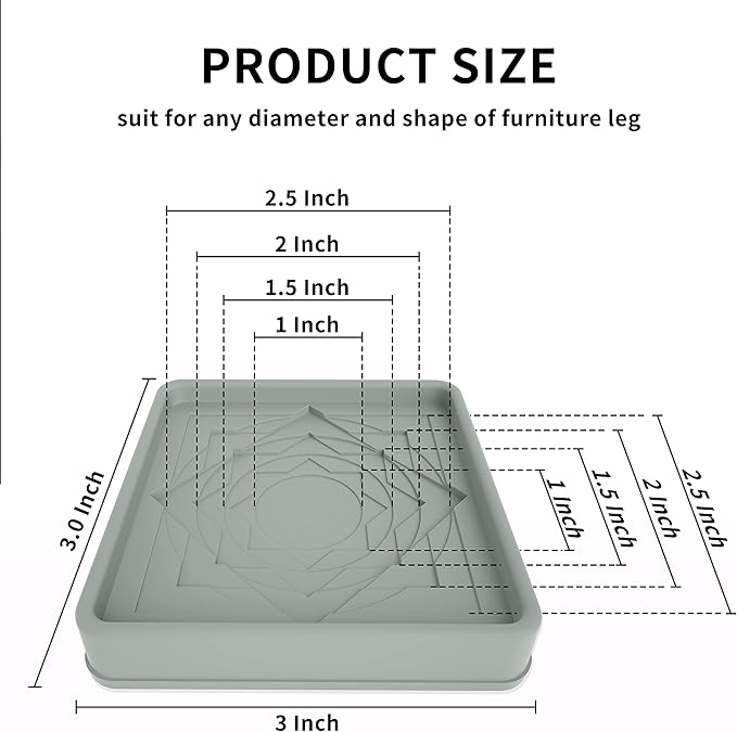 Furniture Coasters,8 Pcs 3" Furniture Caster Cups-Non Slip Furniture Pads Hardwoods Floors-Non Skid Furniture Grippers,Anti Slide Floor Protector for Bed Couch Stoppers
