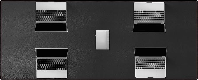 ZORESYN Conference Table Pads (66.9" x 27.6") - PU Leather Extended Large Mousepad Desk Mat - Nonslip Base and Waterproof Desktop Writing Pad Mouse Mat (Black)