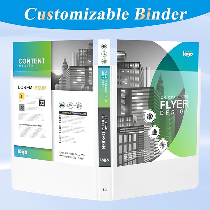 CIXILDTS 2-inch Round Ring Binder, Durable 2" 3 Ring Binder Fit Letter Size Paper, White, 24-Pack