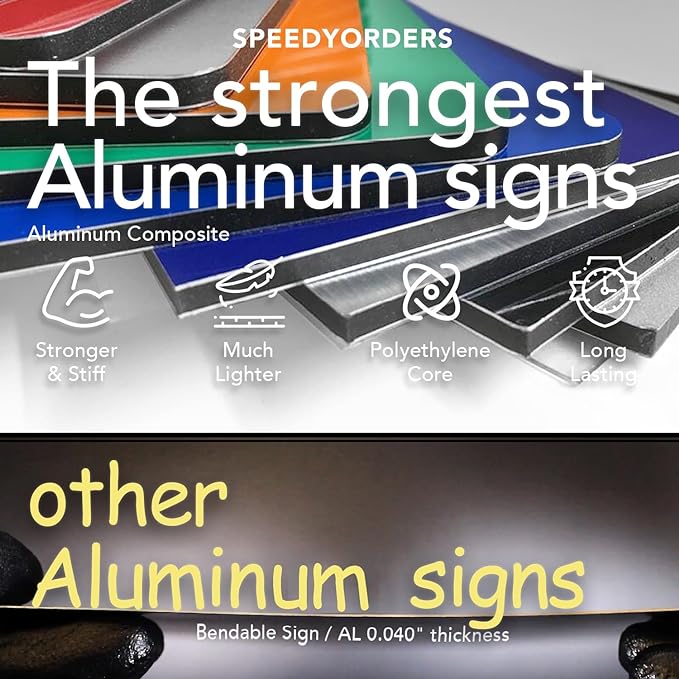 Custom Outdoor Metal & Aluminum Signs, Personalized Business Safety Signs, Waterproof White Aluminum (Black, 24x18 In)