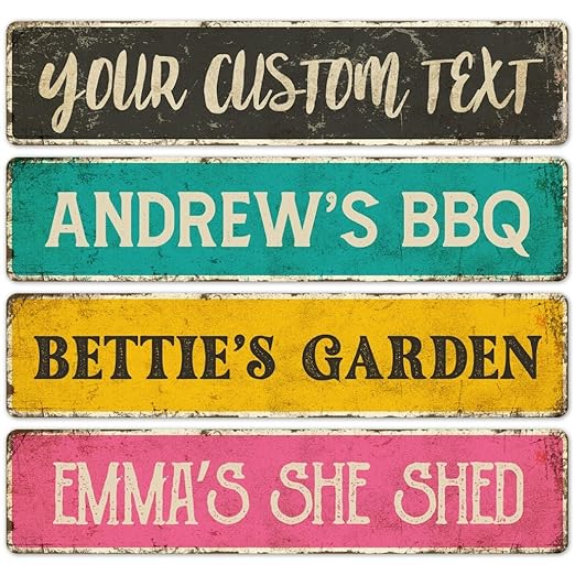 Custom Rustic Sign, Personalized Decor Street and Gift, 4x18 Inches, ACM, Fade Resistant, Made in USA
