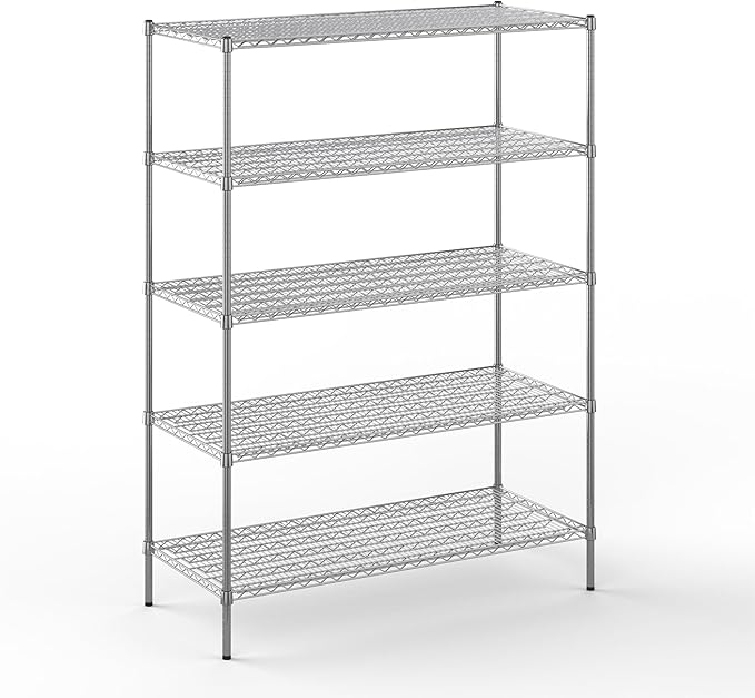 Regal Altair 24" Deep x 54" Wide x 74" Height Wire Shelving Kit | 5-Tier | NSF Commercial Storage Rack Unit