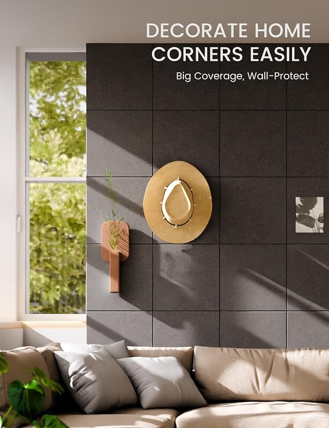 Fluxynara Large Felt Bulletin Board 36" x 24" Cork Board Alternative-6 Pack with 40 Safe Removable Adhesive Tabs, Cork Boards for Walls Cork Board for Home Office Classroom Pin Board - Charcoal Gray
