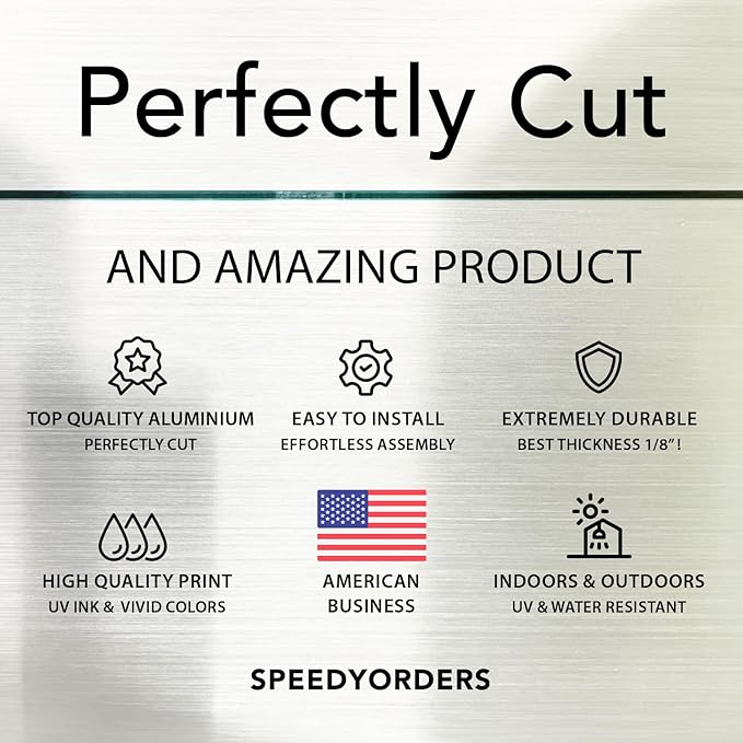 AmazonBasics Custom Outdoor Aluminum Business Signs, Personalized Waterproof Signs (Blue Background, 36x24 In)
