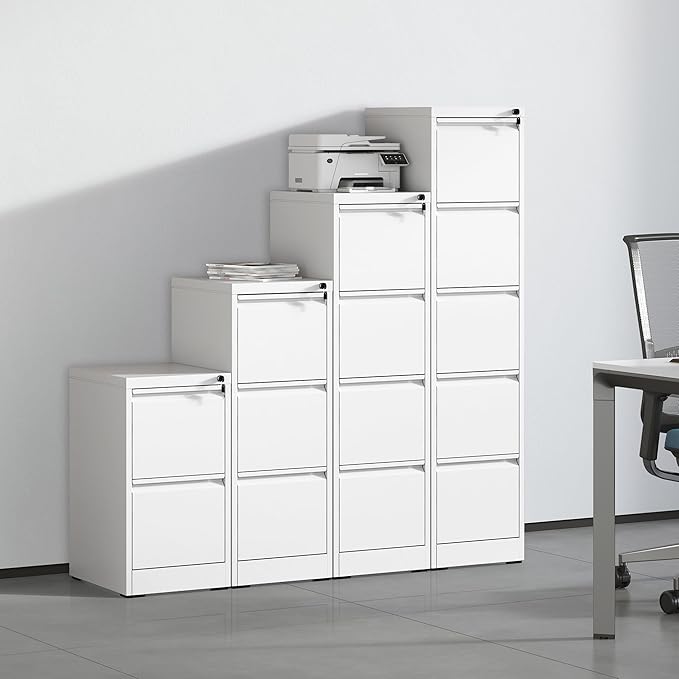 OPTYMIRA Metal File Cabinet with Drawer Heavy Duty Home Office Steel Vertical Filing Lockable Cabinets for Legal/Letter Size,Assembly Required