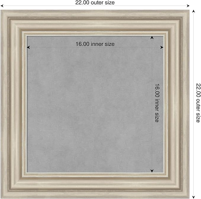Amanti Art Silver Framed Magnetic Board 22x22 Small Vision Board for use with Magnets, 100% Metal Sheet to Display Items as Office Decor or for Home Organization in mudroom, Kitchen or Kids Room